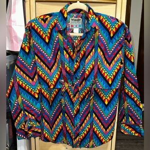 Vintage Women’s 90’s Wrangler Multicolor Aztec Chevron Shirt